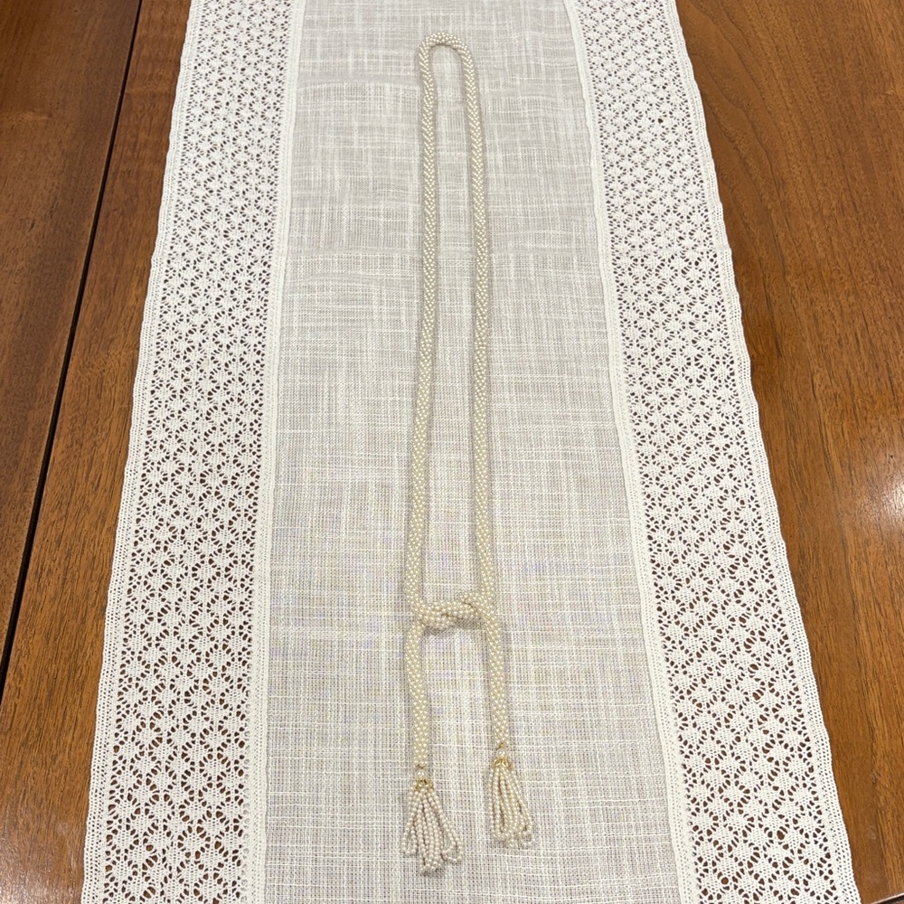 Extra Long Faux Pearl Beaded Necklace